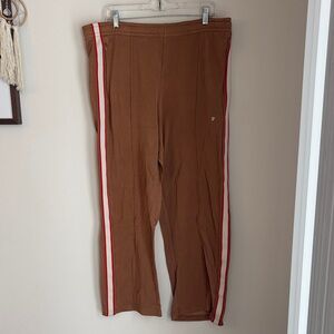 Victoria’s Secret pink wide leg side stripe Track Pants brown womens XXL 2XL GUC